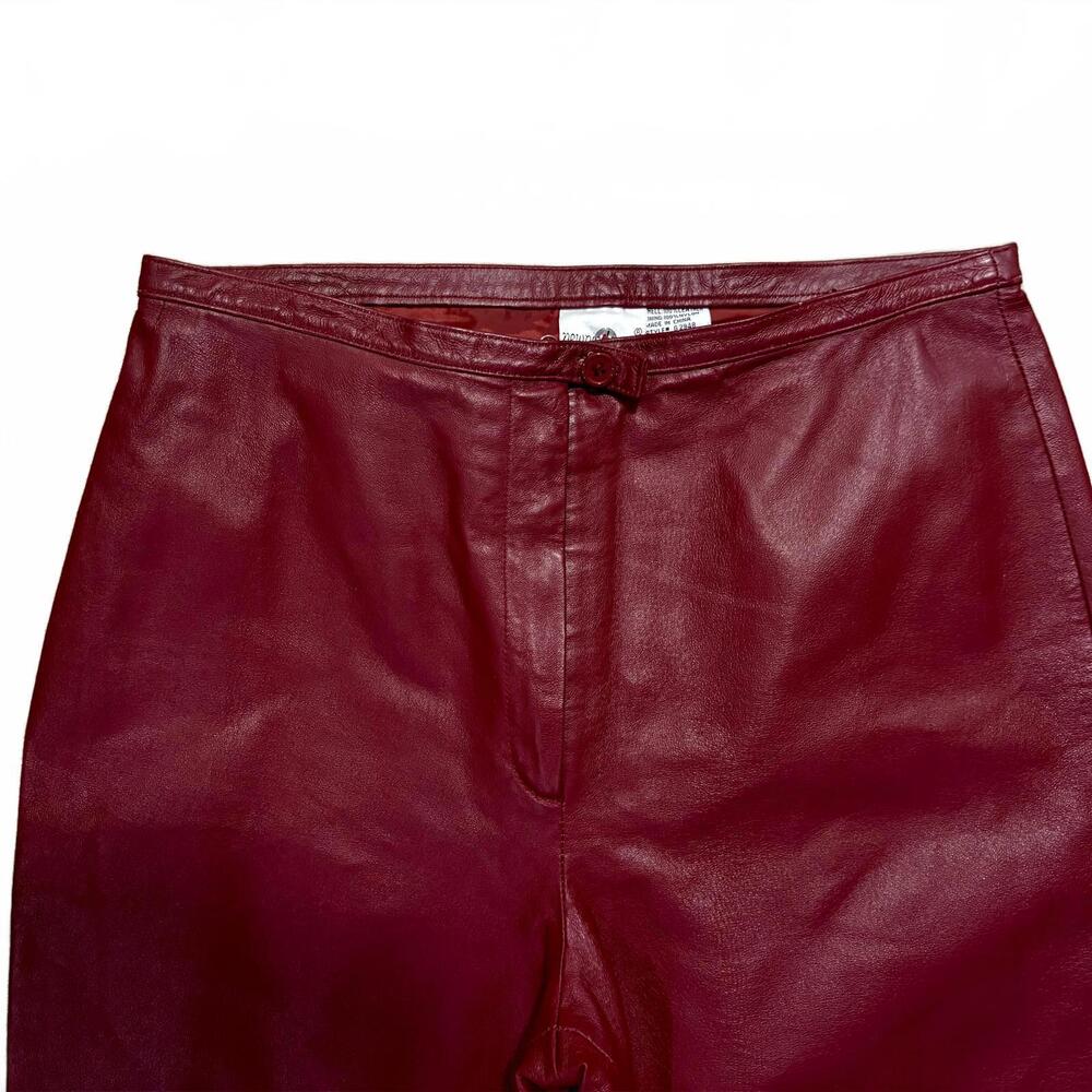 Vintage Y2K Newport News Cranberry Genuine Leather Pants 12 - Picture 3 of 8